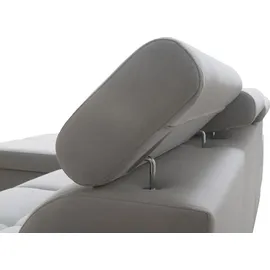 kaiser möbel Bequemes Ecksofa mit Schlaffunktion MORENA I MINI Kunstleder/Sawana Weiß/Dunkelbraun Links