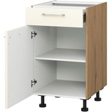 KOCHSTATION Unterschrank KS-Trea US40 mit einem Auszug und einer Tür, Einlegeboden, Breite 40 cm, Höhe 75 cm weiß