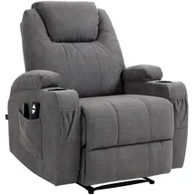 CLP Sessel Hepler Polyester 83 x 105 x 83 cm Grau mit Massagefunktion und Wärmefunktion