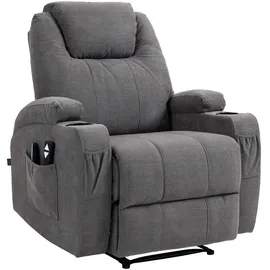 CLP Sessel Hepler Polyester 83 x 105 x 83 cm Grau mit Massagefunktion und Wärmefunktion