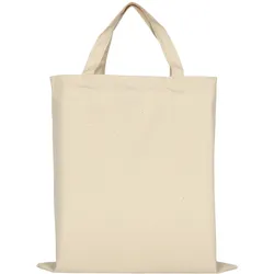 stabile Canvas Baumwolltasche CLASSIC | mit zwei kurzen Henkeln | 38x42cm | Jutebeutel | Einkaufstasche | unbedruckt, natur, 1 Stück