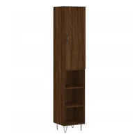 VidaXL Highboard Braun Eichen-Optik 34,5x34x180 cm Holzwerkstoff Vidaxl