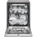 LG DB597TXS, Energieklasse A -20%, vollintegrierbarer Geschirrspüler, Spülmaschine mit Besteckschublade, automatische Türöffnung bei Trocknung, Dampfreinigung, besonders leise, Silber