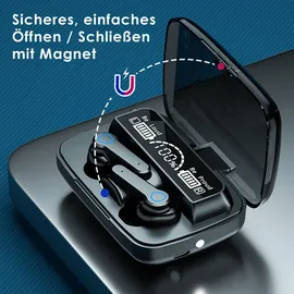 NAUC Bluetooth Kopfhörer für Honor 90 Magic 5 6 7 In-Ear Ohrhörer Wireless Headset / Schwarz