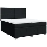 vidaXL Boxspringbett mit Matratze Schwarz 200x200 cm Stoff