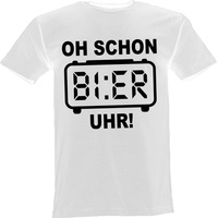 Lustige & Witzige T-Shirts T-Shirt T-Shirt Oh schon Bier Uhr Fun-Shirt Logo 3, Logo, Aufdruck, T-Shirt, Fun Shirt weiß XXL