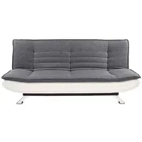 Mid.you Schlafsofa, Weiß, Edelstahl, Dunkelgrau, Metall, Textil, 3-Sitzer, 190x90x102 cm, Reach, Liegefunktion, Schlafen auf Sitzhöhe, Wohnzimmer, Sofas & Couches, Schlafsofas, Klappsofas