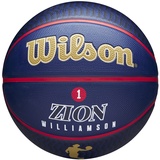 Wilson NBA Player Icon Outdoor, Zion Williamson, New Orleans Pelicans, Outdoor und Indoor, Größe: 7, Marineblau/Gold