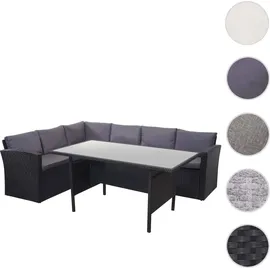 Mendler Poly-Rattan-Garnitur 7-tlg. Schwarz