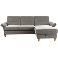 Cantus Ecksofa, Graubraun, Textil, Buche, massiv, 3-Sitzer, Ottomane rechts, L-Form, 252x162 cm, Made in EU, Rücken echt, Wohnzimmer, Sofas & Couches, Wohnlandschaften, Ecksofas