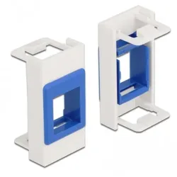 Delock Modulblende Snap-in-Halterung - weiß, Blau
