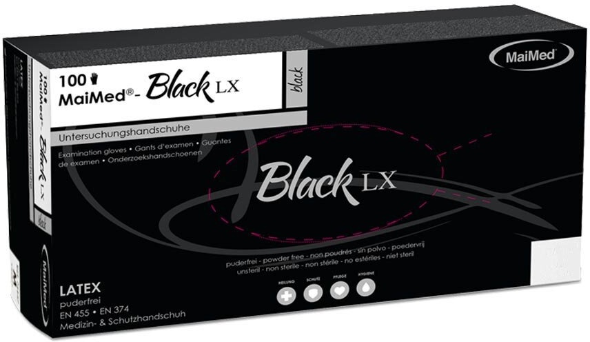 Maimed Black LX Latex schwarz M, 100 Stück