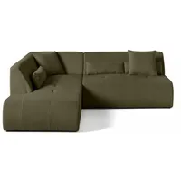 Lisa Design Onyx - 5-Sitzer Modulares Ecksofa links - Cord , Grün - Grün