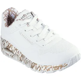 SKECHERS Uno - Loving Love Damen white durabuck/rose gold print trim 35