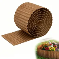 Rasenkante aus Cortenstahl, 20x600cm Metall-Beeteinfassung for Garten, Flexible Beeteinfassung Metall, Gewellte Beetumrandung Für Rasen, Wege, Blumenbeet