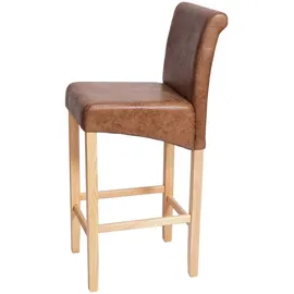 Mendler 2er-Set Barhocker HWC-C33, Barstuhl Tresenhocker, Holz ~ Wildlederimitat, helle Beine, Stoff/Textil