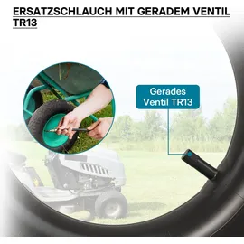 Wiltec Standard Schlauch für Reifen Größe 4,00-8, bis 160 kg Traglast, mit geradem Ventil TR13