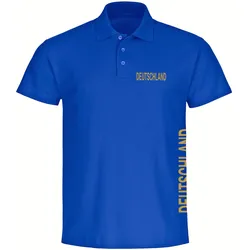 multifanshop Poloshirt - Deutschland - Brust & Seite Gold - Druck gold metallic - Polo