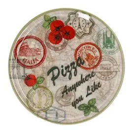 Mambocat 2er Set Pizzateller Charme Red + Charme grün - rot + Moskau grün - 33cm - 04018#ZCHAR + 04018#ZCHAV