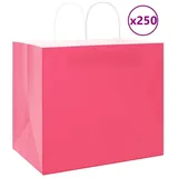 vidaXL Papiertragetaschen 250 Stk. mit Henkeln Rosa 32x22x28 cm