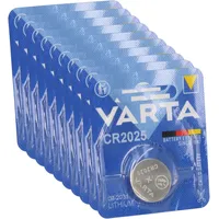 Varta 10x VARTA CR2025 Lithium-Knopfzelle 3V 1er Blister