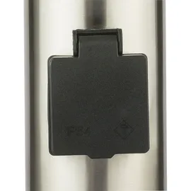 GLOBO Aussenlampe mit Steckdosen Außensteckdose mit Licht Garten Aussensteckdose Edelstahl, App Steuerung dimmbar, 1x Smart RGB LED 5W 2700-6400K, DxH 7,6x110 cm