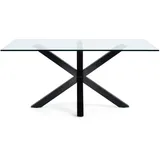 Kave Home Esstisch ARGO 160 x 90 cm schwarz /Klarglas - Gestell Stahl /Tischplatte Glas