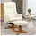 Homcom Relaxsessel Kunstleder 84 x 102 x 71 cm Cremeweiß mit Hocker