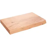 vidaXL Waschtischplatte, Hellbraun 60x40x(2-6) cm Massivholz Behandelt