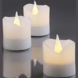 Hellum LED-Echtwachskerzen 4 cm 6 St. weiß