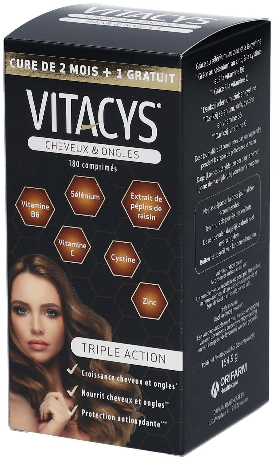Vitacys Cheveux & Ongles +1 Mois Gratuit 180 pc(s) capsule(s)