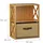Relaxdays Regal Bambus mit Korb, 2 Ablagen, Holz Standregal, Badregal, Faltbox, HxBxT: 54 x 42 x 29 cm, natur braun