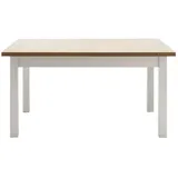furn.design Esstisch weiß Eiche, hell Landhaus Küchentisch ausziehbar - Weiß/Naturbelassen