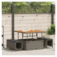 vidaXL Garten Essgruppe 3-tlg. Grau
