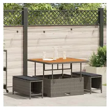 vidaXL Garten Essgruppe 3-tlg. Grau