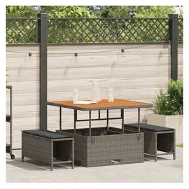 vidaXL Garten Essgruppe 3-tlg. Grau