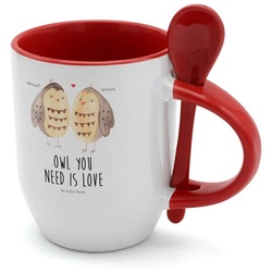 Mr. & Mrs. Panda Tasse Eule Liebe – Weiß – Geschenk, Owl, romantisch, Kaffeetasse, Tasse, Fr, Keramik weiß