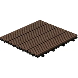 Home Deluxe WPC Bavaro dunkelbraun 30 x 30 x 2,2 cm 3 St.