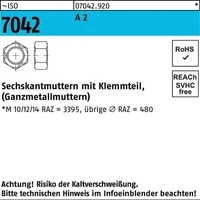 F. REYHER Nchfg. GmbH & Co. KG Sechskantmutter ISO 7042 M8 A2 500 Stück