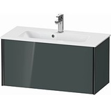 Duravit XViu Waschtisch-Unterschrank XV40790B238 81 x 40 x 39 cm, dolomiti grey hochglanz, 1 Auszug, wandhängend, schwarz matt