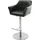 DeLife Barstuhl Yulo-Flex Drehfuß höhenverstellbar Edelstahl Echt-Leder Schwarz