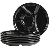 Mäser Fondueteller Set, Porzellan Schwarz