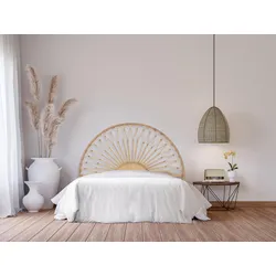 Bettkopfteil - Rattan - 140 cm - Naturfarben - SOLIA