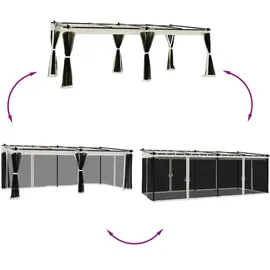 vidaXL Pavillon 6 x 3 m inkl. 4 Seitenteile Creme