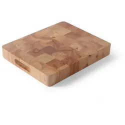 Hendi Holzschneidbrett GN1/2 aus hochwertigem Kautschuk-Holz mit Griffmulden