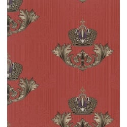 Harald Glööckler Imperial Barock Tapete 54856 - Rot mit goldener Krone