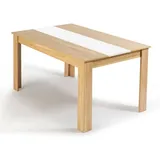 Rechteckiger Esstisch georgia 6 Personen Buchenholznachbildung und weiß 140 x 90 cm