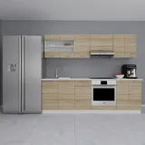 VCM Küchenzeile Esilo 240 cm weiß/sonoma eiche
