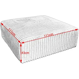 KAWOLA Hocker WIOLO SOFT Cord 0 x 0 x 0 cm Cremeweiß