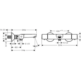 Hansgrohe Ecostat Universal Thermostat-Wannenbatterie (13123000)